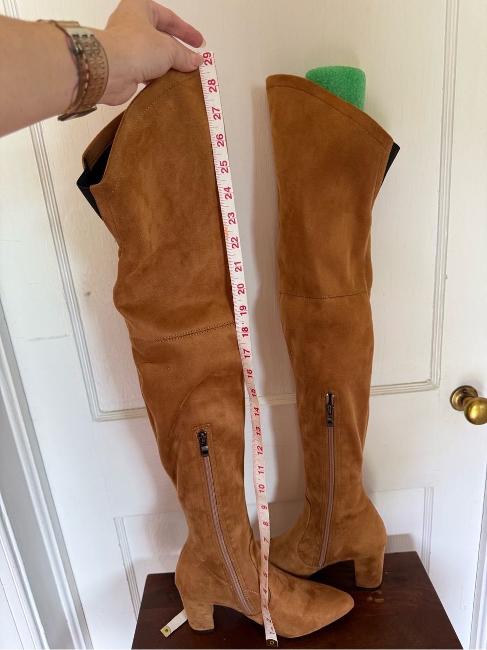 Tan “suede” over the knee boots - Picture 8 of 11